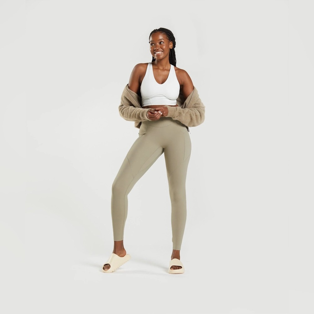 Gymshark x Whitney Everyday Pocket Leggings - Cement Brown